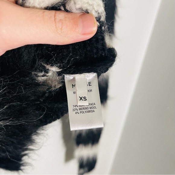 NEW Monse Cropped Zebra Print Alpaca Blend Sweater Quiet Luxury Ski Cozy Knit - Picture 8 of 8